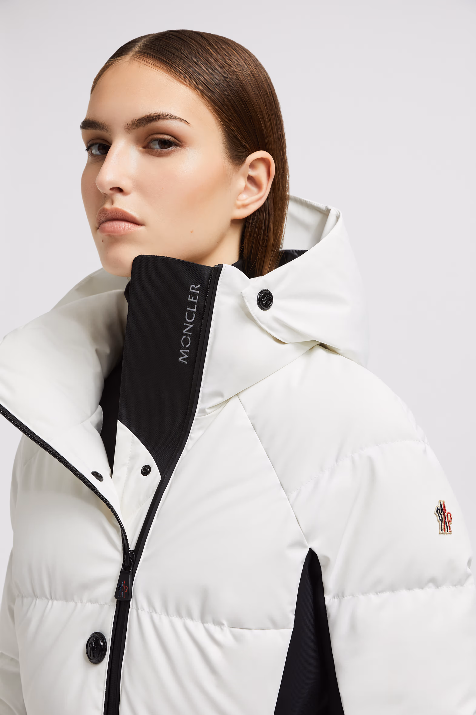 Veste de ski à capuche Guyane Femmes Blanc Neige Moncler 4